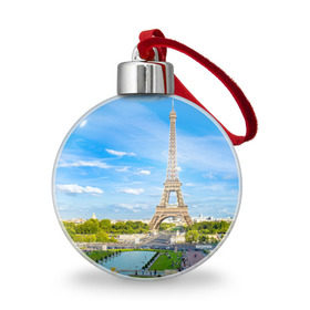 Ёлочный шар с принтом Париж в Новосибирске, Пластик | Диаметр: 77 мм | Тематика изображения на принте: france | paris | париж | франция | эйфелева башня