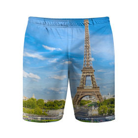 Мужские шорты 3D спортивные с принтом Париж в Новосибирске,  |  | france | paris | париж | франция | эйфелева башня