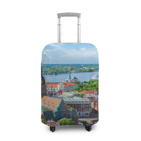Чехол для чемодана 3D с принтом Рига в Новосибирске, 86% полиэфир, 14% спандекс | двустороннее нанесение принта, прорези для ручек и колес | latvia | riga | европа | евросоюз | ес | латвия | отпуск | путешествия | рига | туризм