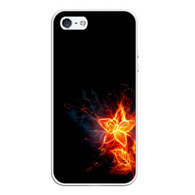 Чехол для iPhone 5/5S матовый с принтом Огненный цветок в Новосибирске, Силикон | Область печати: задняя сторона чехла, без боковых панелей | огненный | огонь | пламя | цветок | цветы