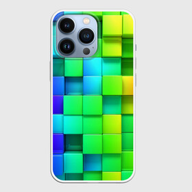 Чехол для iPhone 13 Pro с принтом Кубики в Новосибирске,  |  | квадраты | кубики | радуга | разноцветные