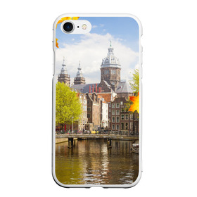 Чехол для iPhone 7/8 матовый с принтом Amsterdam в Новосибирске, Силикон | Область печати: задняя сторона чехла, без боковых панелей | нидерланды | пейзаж
