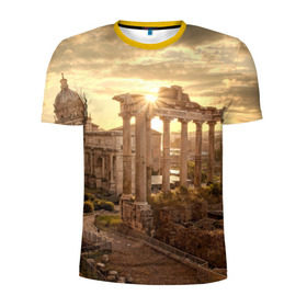 Мужская футболка 3D спортивная с принтом Рим в Новосибирске, 100% полиэстер с улучшенными характеристиками | приталенный силуэт, круглая горловина, широкие плечи, сужается к линии бедра | europe | italy | rome | vatican | архитектура | ватикан | европа | италия | папа римский | развалины | рим | руины