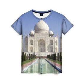 Женская футболка 3D с принтом Индия в Новосибирске, 100% полиэфир ( синтетическое хлопкоподобное полотно) | прямой крой, круглый вырез горловины, длина до линии бедер | goa | india | mumbai | new delhi | taj mahal | гоа | индия | каникулы | мавзолей | мечеть | мумбай | нью дели | отдых | отпуск | приключения | тадж махал | туризм