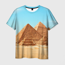 Мужская футболка 3D с принтом Египет в Новосибирске, 100% полиэфир | прямой крой, круглый вырез горловины, длина до линии бедер | africa | cairo | egypt | африка | верблюд | дайвинг | египет | жара | зной | каир | каникулы | отдых | отпуск | песок | пирамида хеопса | пирамиды | пустыня | солнце | туризм | хургада