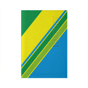 Обложка для паспорта матовая кожа с принтом Линии в Новосибирске, натуральная матовая кожа | размер 19,3 х 13,7 см; прозрачные пластиковые крепления | Тематика изображения на принте: абстракция | желтый | зеленый | линии | полоски | полосы | разноцветные | синий | текстура
