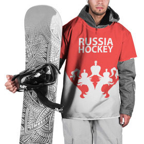 Накидка на куртку 3D с принтом Russia Hockey в Новосибирске, 100% полиэстер |  | hockey | ru | rus | russia | russian | россия | сборная | хоккей