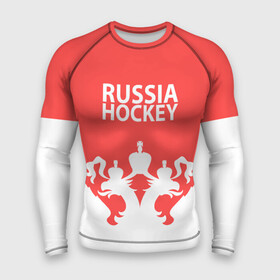 Мужской рашгард 3D с принтом Russia Hockey в Новосибирске,  |  | hockey | ru | rus | russia | russian | россия | сборная | хоккей