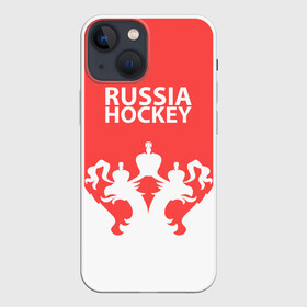 Чехол для iPhone 13 mini с принтом Russia Hockey в Новосибирске,  |  | hockey | ru | rus | russia | russian | россия | сборная | хоккей