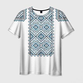 Мужская футболка 3D с принтом Вышивка 7 в Новосибирске, 100% полиэфир | прямой крой, круглый вырез горловины, длина до линии бедер | ukraine | вышивка | украина
