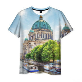 Мужская футболка 3D с принтом Германия в Новосибирске, 100% полиэфир | прямой крой, круглый вырез горловины, длина до линии бедер | audi | berlin | bmw | europe | germany | берлин | германия | европа | евросоюз | ес | качество | машины | немцы | техника