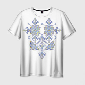 Мужская футболка 3D с принтом Вышивка 18 в Новосибирске, 100% полиэфир | прямой крой, круглый вырез горловины, длина до линии бедер | ukraine | вышивка | украина