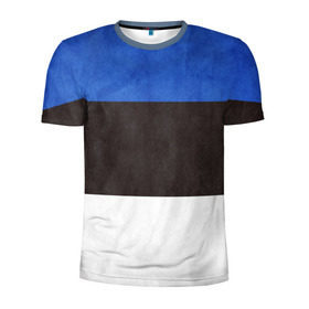 Мужская футболка 3D спортивная с принтом Эстония в Новосибирске, 100% полиэстер с улучшенными характеристиками | приталенный силуэт, круглая горловина, широкие плечи, сужается к линии бедра | страна | эстония | эстонская республика