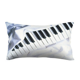 Подушка 3D антистресс с принтом Клавиши в Новосибирске, наволочка — 100% полиэстер, наполнитель — вспененный полистирол | состоит из подушки и наволочки на молнии | белая | клавиши | музыка | пианино | черная