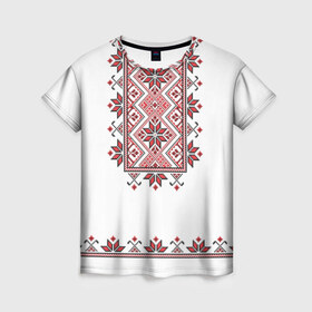Женская футболка 3D с принтом Вышивка 41 в Новосибирске, 100% полиэфир ( синтетическое хлопкоподобное полотно) | прямой крой, круглый вырез горловины, длина до линии бедер | belarus | беларусь | вышивка