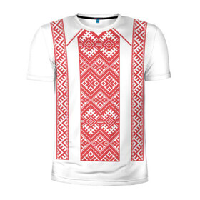 Мужская футболка 3D спортивная с принтом Вышивка 46 в Новосибирске, 100% полиэстер с улучшенными характеристиками | приталенный силуэт, круглая горловина, широкие плечи, сужается к линии бедра | Тематика изображения на принте: belarus | беларусь | вышивка