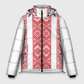 Мужская зимняя куртка 3D с принтом Вышивка 46 в Новосибирске, верх — 100% полиэстер; подкладка — 100% полиэстер; утеплитель — 100% полиэстер | длина ниже бедра, свободный силуэт Оверсайз. Есть воротник-стойка, отстегивающийся капюшон и ветрозащитная планка. 

Боковые карманы с листочкой на кнопках и внутренний карман на молнии. | Тематика изображения на принте: belarus | беларусь | вышивка