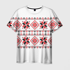 Мужская футболка 3D с принтом Вышивка 47 в Новосибирске, 100% полиэфир | прямой крой, круглый вырез горловины, длина до линии бедер | belarus | беларусь | вышивка