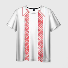 Мужская футболка 3D с принтом Вышивка 50 в Новосибирске, 100% полиэфир | прямой крой, круглый вырез горловины, длина до линии бедер | 