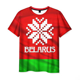Мужская футболка 3D с принтом Belarus в Новосибирске, 100% полиэфир | прямой крой, круглый вырез горловины, длина до линии бедер | belarus | беларусь