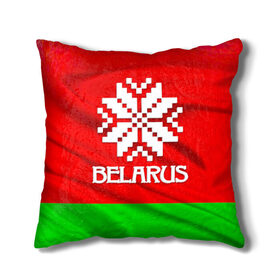 Подушка 3D с принтом Belarus в Новосибирске, наволочка – 100% полиэстер, наполнитель – холлофайбер (легкий наполнитель, не вызывает аллергию). | состоит из подушки и наволочки. Наволочка на молнии, легко снимается для стирки | belarus | беларусь