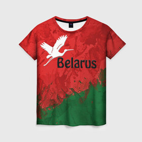 Женская футболка 3D с принтом Belarus 2 в Новосибирске, 100% полиэфир ( синтетическое хлопкоподобное полотно) | прямой крой, круглый вырез горловины, длина до линии бедер | belarus | беларусь