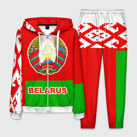 Мужской костюм 3D с принтом Belarus 5 в Новосибирске, 100% полиэстер | Манжеты и пояс оформлены тканевой резинкой, двухслойный капюшон со шнурком для регулировки, карманы спереди | Тематика изображения на принте: belarus | беларусь