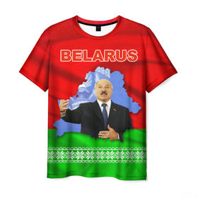 Мужская футболка 3D с принтом Belarus 15 в Новосибирске, 100% полиэфир | прямой крой, круглый вырез горловины, длина до линии бедер | belarus | беларусь | лукашенко | президент