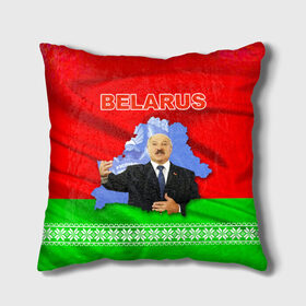 Подушка 3D с принтом Belarus 15 в Новосибирске, наволочка – 100% полиэстер, наполнитель – холлофайбер (легкий наполнитель, не вызывает аллергию). | состоит из подушки и наволочки. Наволочка на молнии, легко снимается для стирки | belarus | беларусь | лукашенко | президент