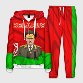 Мужской костюм 3D с принтом Belarus 17 в Новосибирске, 100% полиэстер | Манжеты и пояс оформлены тканевой резинкой, двухслойный капюшон со шнурком для регулировки, карманы спереди | belarus | беларусь | лукашенко | президент