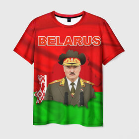 Мужская футболка 3D с принтом Belarus 17 в Новосибирске, 100% полиэфир | прямой крой, круглый вырез горловины, длина до линии бедер | belarus | беларусь | лукашенко | президент