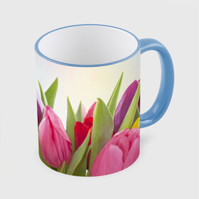 Кружка 3D с принтом Тюльпаны в Новосибирске, керамика | ёмкость 330 мл | 8 марта | аромат | букет | вазон | великолепие | дача | девушки | женщины | краски | красота | куст | лужайка | милые цветы | огород | палитра | прелесть | радуга | растение | тюльпаны