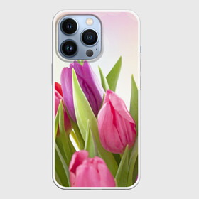 Чехол для iPhone 13 Pro с принтом Тюльпаны в Новосибирске,  |  | 8 марта | аромат | букет | вазон | великолепие | дача | девушки | женщины | краски | красота | куст | лужайка | милые цветы | огород | палитра | прелесть | радуга | растение | тюльпаны