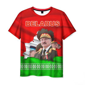 Мужская футболка 3D с принтом Belarus 18 в Новосибирске, 100% полиэфир | прямой крой, круглый вырез горловины, длина до линии бедер | belarus | беларусь | лукашенко | президент