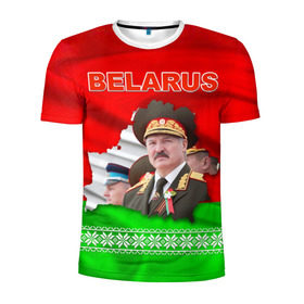 Мужская футболка 3D спортивная с принтом Belarus 18 в Новосибирске, 100% полиэстер с улучшенными характеристиками | приталенный силуэт, круглая горловина, широкие плечи, сужается к линии бедра | belarus | беларусь | лукашенко | президент