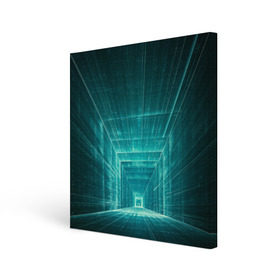 Холст квадратный с принтом Цифровой тоннель в Новосибирске, 100% ПВХ |  | глубины сознания | интернет | коридор | матрица | оптическая иллюзия | секрет | сеть | тайна | тоннель