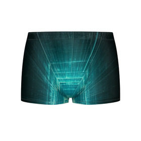 Мужские трусы 3D с принтом Цифровой тоннель в Новосибирске, 50% хлопок, 50% полиэстер | классическая посадка, на поясе мягкая тканевая резинка | глубины сознания | интернет | коридор | матрица | оптическая иллюзия | секрет | сеть | тайна | тоннель