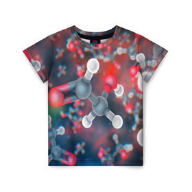 Детская футболка 3D с принтом Малекула в Новосибирске, 100% гипоаллергенный полиэфир | прямой крой, круглый вырез горловины, длина до линии бедер, чуть спущенное плечо, ткань немного тянется | вирус | клетка | макро | медицина | молекула
