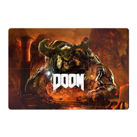 Магнитный плакат 3Х2 с принтом Doom 4 Hell Cyberdemon в Новосибирске, Полимерный материал с магнитным слоем | 6 деталей размером 9*9 см | Тематика изображения на принте: cyberdemon | demon | doom | hell | дум