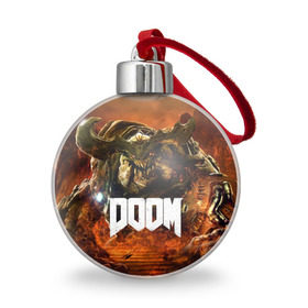 Ёлочный шар с принтом Doom 4 Hell Cyberdemon в Новосибирске, Пластик | Диаметр: 77 мм | cyberdemon | demon | doom | hell | дум