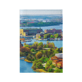 Обложка для паспорта матовая кожа с принтом Швеция в Новосибирске, натуральная матовая кожа | размер 19,3 х 13,7 см; прозрачные пластиковые крепления | Тематика изображения на принте: europe | stockholm | sweden | европа | ес | каникулы | отпуск | стокгольм | туризм | швеция