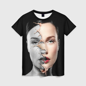 Женская футболка 3D с принтом Сюрреализм 3 в Новосибирске, 100% полиэфир ( синтетическое хлопкоподобное полотно) | прямой крой, круглый вырез горловины, длина до линии бедер | девушка | сюрреализм