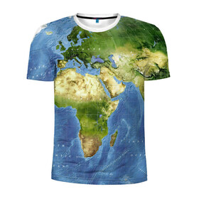 Мужская футболка 3D спортивная с принтом Карта в Новосибирске, 100% полиэстер с улучшенными характеристиками | приталенный силуэт, круглая горловина, широкие плечи, сужается к линии бедра | map | world | карта | мир