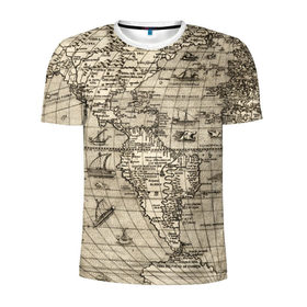Мужская футболка 3D спортивная с принтом Карта 15 в Новосибирске, 100% полиэстер с улучшенными характеристиками | приталенный силуэт, круглая горловина, широкие плечи, сужается к линии бедра | map | world | карта | мир