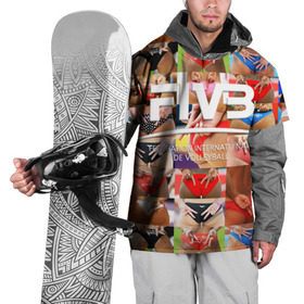 Накидка на куртку 3D с принтом Волейбол 1 в Новосибирске, 100% полиэстер |  | Тематика изображения на принте: fiv3 | volleyball | волейбол
