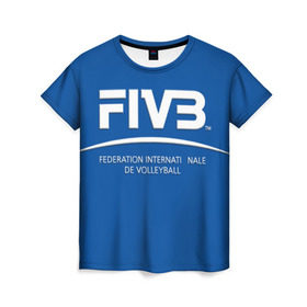 Женская футболка 3D с принтом Волейбол 2 в Новосибирске, 100% полиэфир ( синтетическое хлопкоподобное полотно) | прямой крой, круглый вырез горловины, длина до линии бедер | fiv3 | volleyball | волейбол