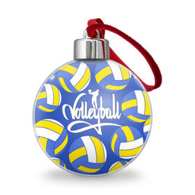Ёлочный шар с принтом Волейбол 6 в Новосибирске, Пластик | Диаметр: 77 мм | Тематика изображения на принте: volleyball | волейбол