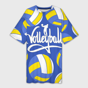 Платье-футболка 3D с принтом Волейбол 6 в Новосибирске,  |  | volleyball | волейбол