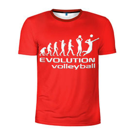 Мужская футболка 3D спортивная с принтом Волейбол 23 в Новосибирске, 100% полиэстер с улучшенными характеристиками | приталенный силуэт, круглая горловина, широкие плечи, сужается к линии бедра | evolution | volleyball | волейбол
