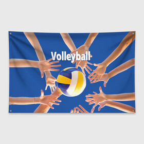 Флаг-баннер с принтом Волейбол 24 в Новосибирске, 100% полиэстер | размер 67 х 109 см, плотность ткани — 95 г/м2; по краям флага есть четыре люверса для крепления | volleyball | волейбол